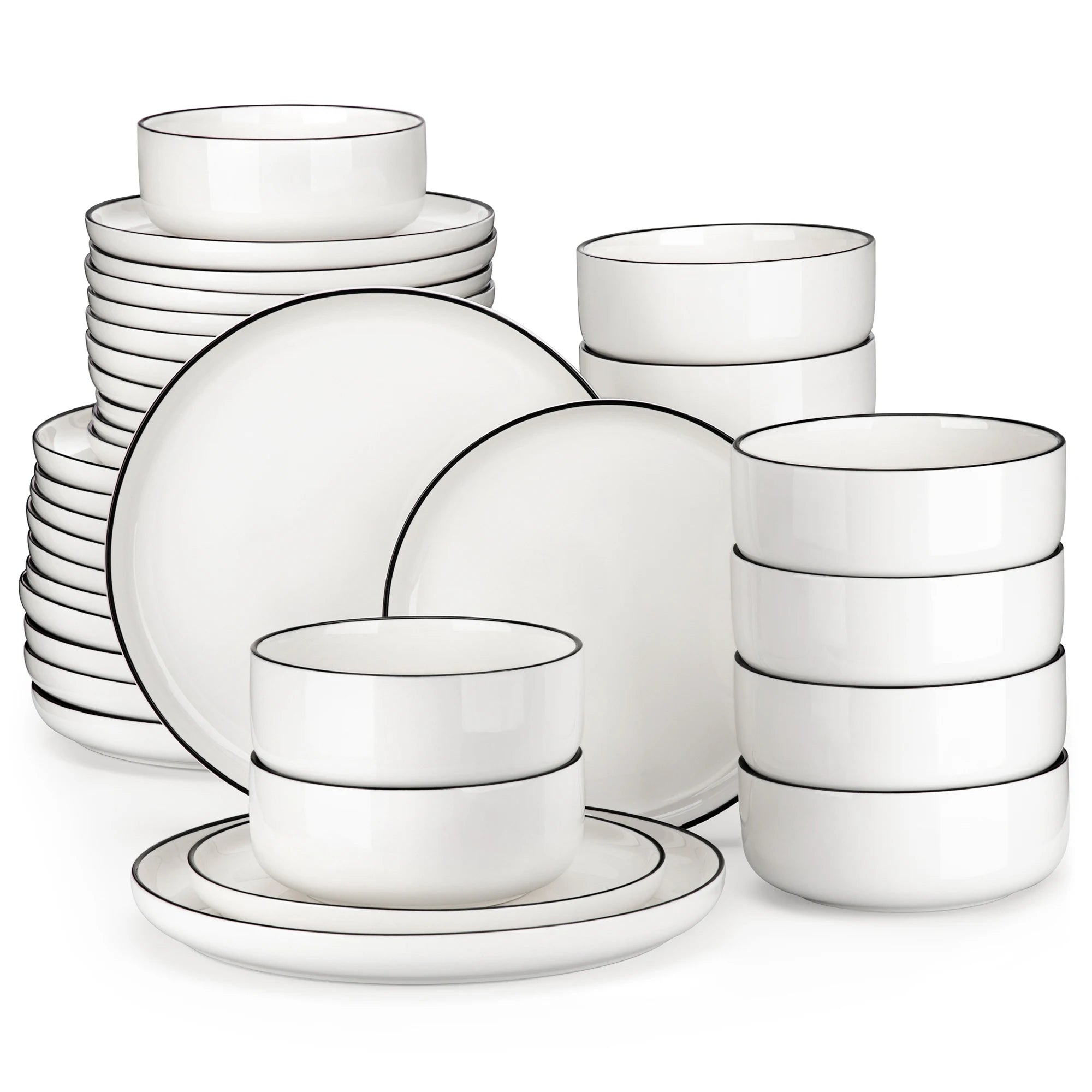MALACASA 18/36-Piece Ceramic Plate Porcelain Dinnerware Set