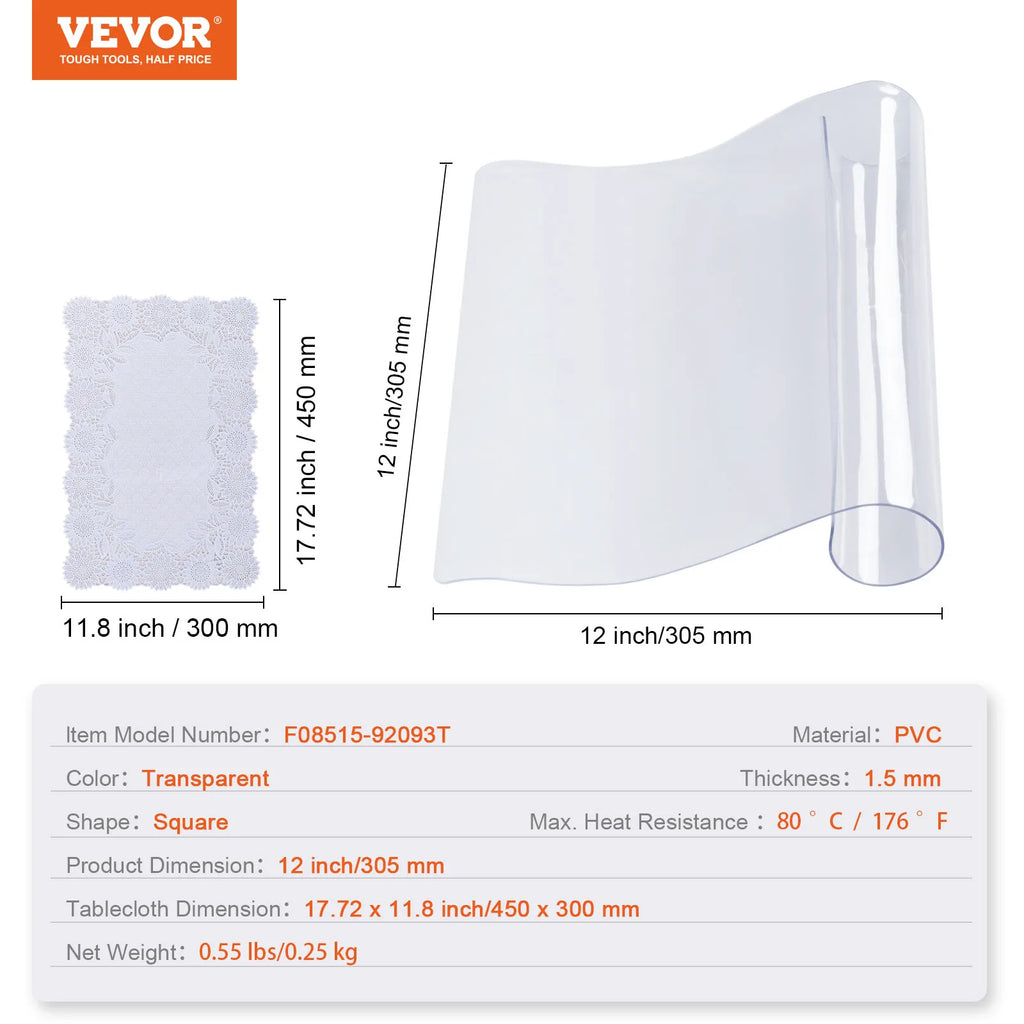 PVC Tablecloth Transparent Table Cloth 1.5mm Waterproof Kitchen