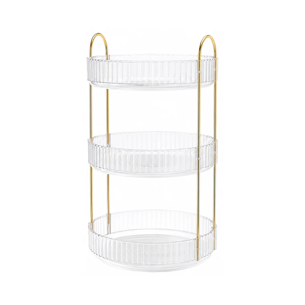 2 Tier 3 Tier Rotating Makeup Organizer 360 Degree Cosmetic Storage Rack