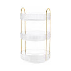 2 Tier 3 Tier Rotating Makeup Organizer 360 Degree Cosmetic Storage Rack