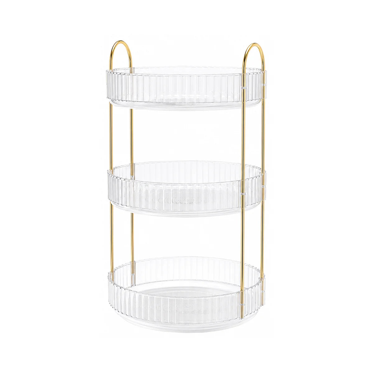 2 Tier 3 Tier Rotating Makeup Organizer 360 Degree Cosmetic Storage Rack