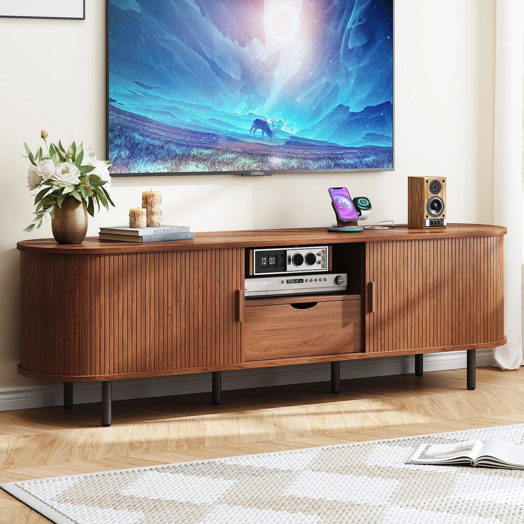69" TV Stand w/ Power Outlet for TVs up to 80",Entertainment Center