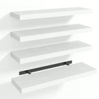 4 Pack Floating Shelves Modern Black Wood Wall Shelves
