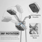 High-Flow 2-in-1 Wall-Mounted Handheld Shower Head