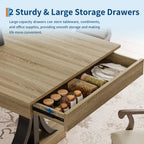 71 Inch Dining Table For 6-8 With 2 Drawers