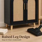 Tall Entryway Storage Cabinet with Adjustable Shelves, Black