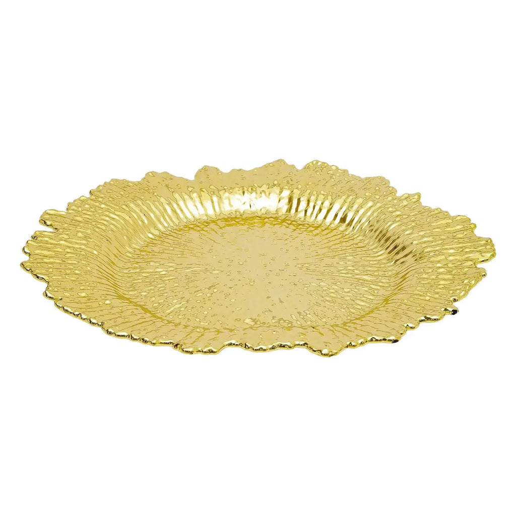 24Pcs Gold Chargers PP Plate