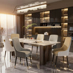 Modern Dining Chair Set of 2 Microfiber Leather