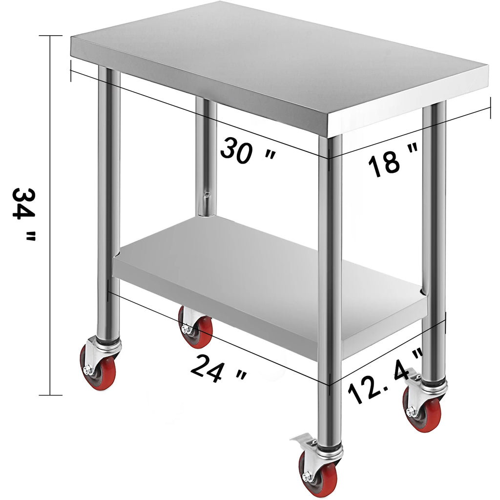 SucceBuy Stainless Steel Kitchen Prep Table