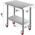SucceBuy Stainless Steel Kitchen Prep Table