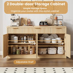 55 Inch Fluted Buffet Sideboard Cabinet