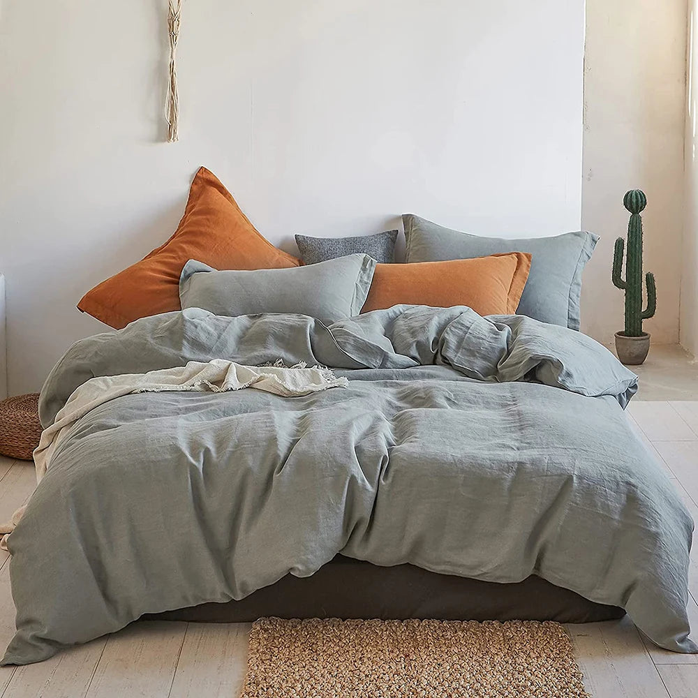3Pcs100% Linen Bedding Set