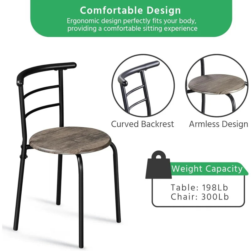 Kitchen Table & Chair Sets 2, Compact Bistro Table Set