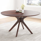 Round Natural Wood Dining Table for Living Room