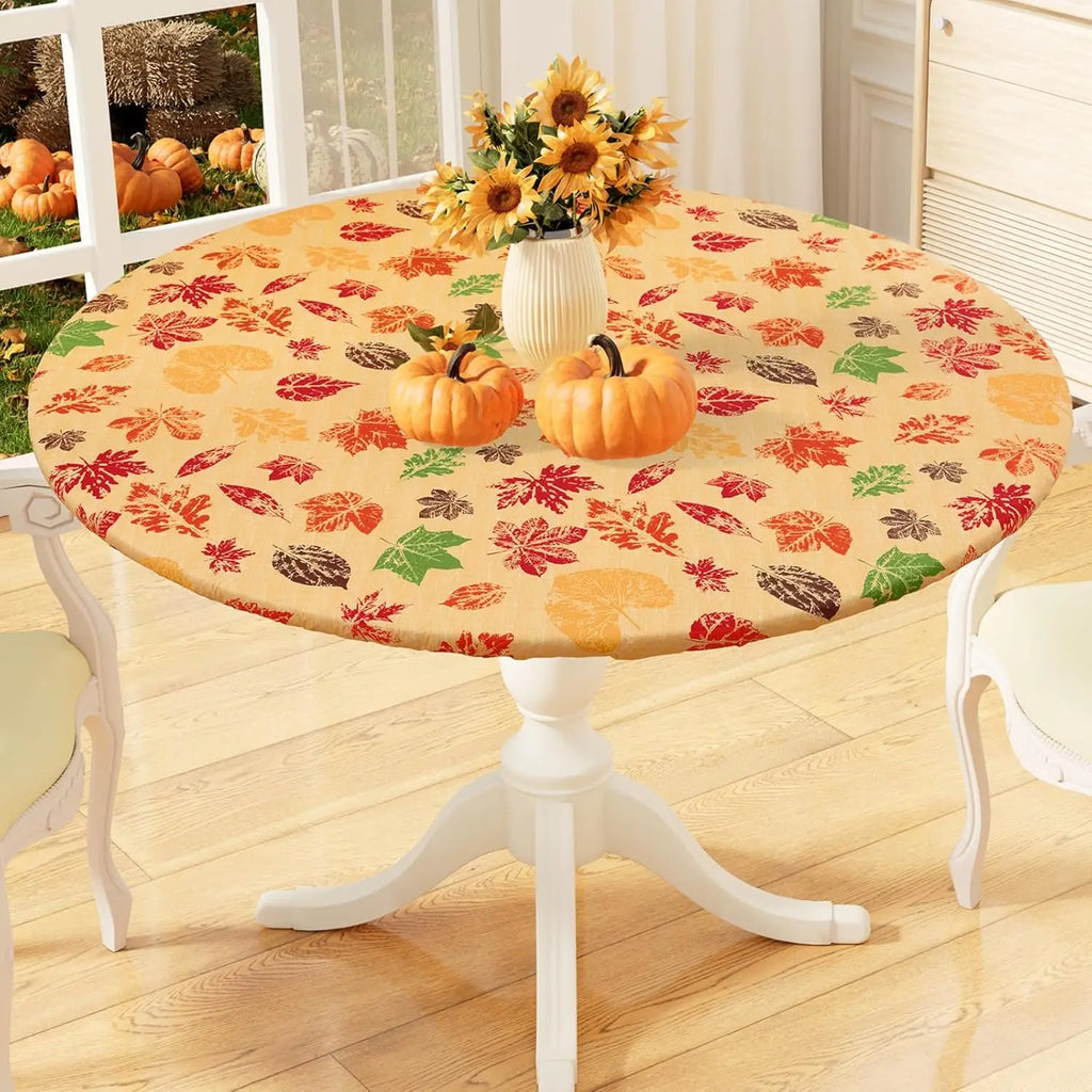 Waterproof PVC Flannel Table Cover Elastic Fitted Tablecloth