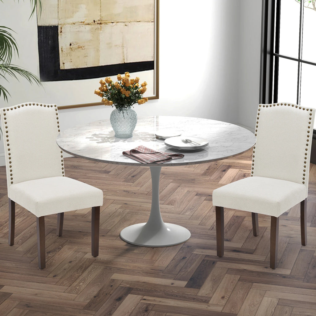 MCQ Dining Chairs Set of 2 Farmhouse Fabric