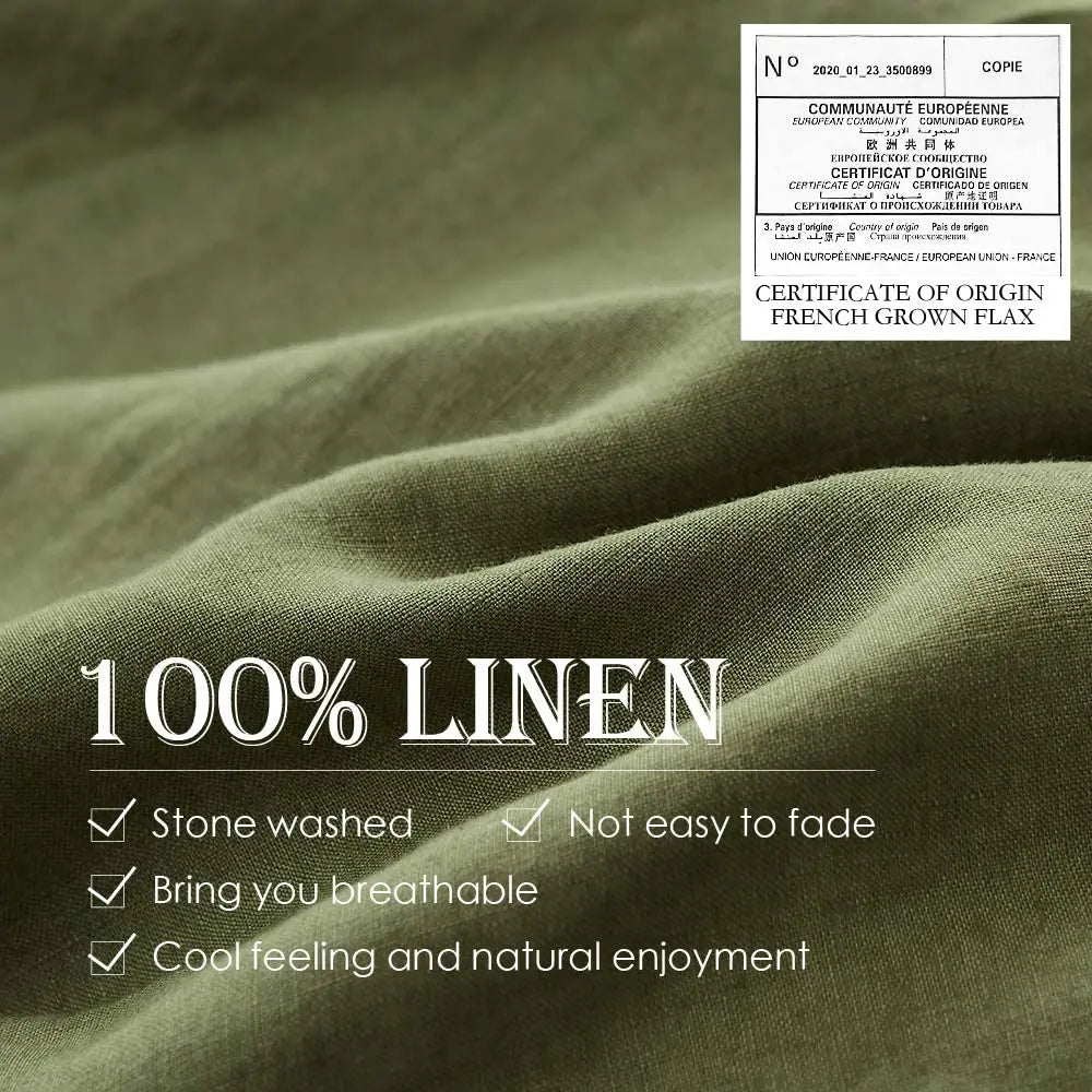 3Pcs100% Linen Bedding Set