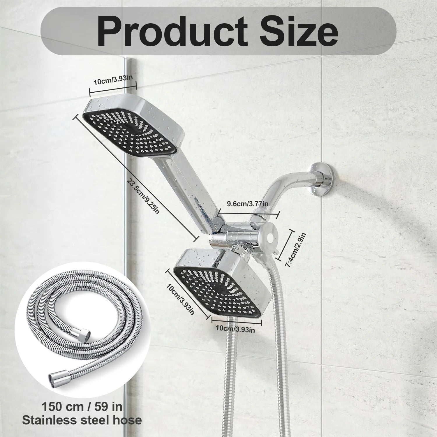 High-Flow 2-in-1 Wall-Mounted Handheld Shower Head