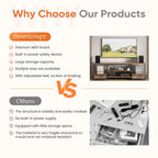 Wooden Tv Stand For Up To 75 Inch TV Entertainment Center For Living Room
