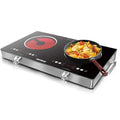 Ceramic Hob 2 Zones, 3200W Plug in Electric Hob with Safety Lock,