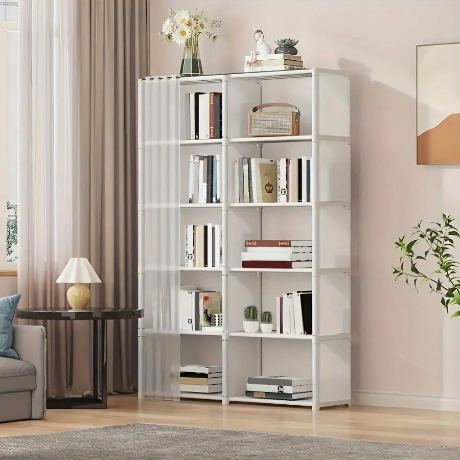 Multi Tier Bookshelf Storage Rack Black Bookcase