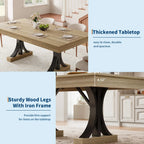 71 Inch Dining Table For 6-8 With 2 Drawers