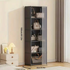 Multi Tier Bookshelf Storage Rack Black Bookcase