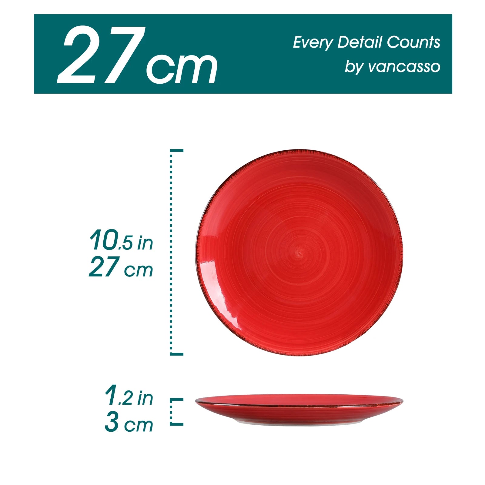 6/12 Piece Multicolour 10.4 inch Dinner Plate Set