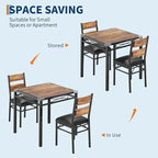 3pcs /set Dining Table Room with Corner Protector, Wood Kitchen Table and Chairs Set of 3 with Upholstered Chairs for Kitchen Room