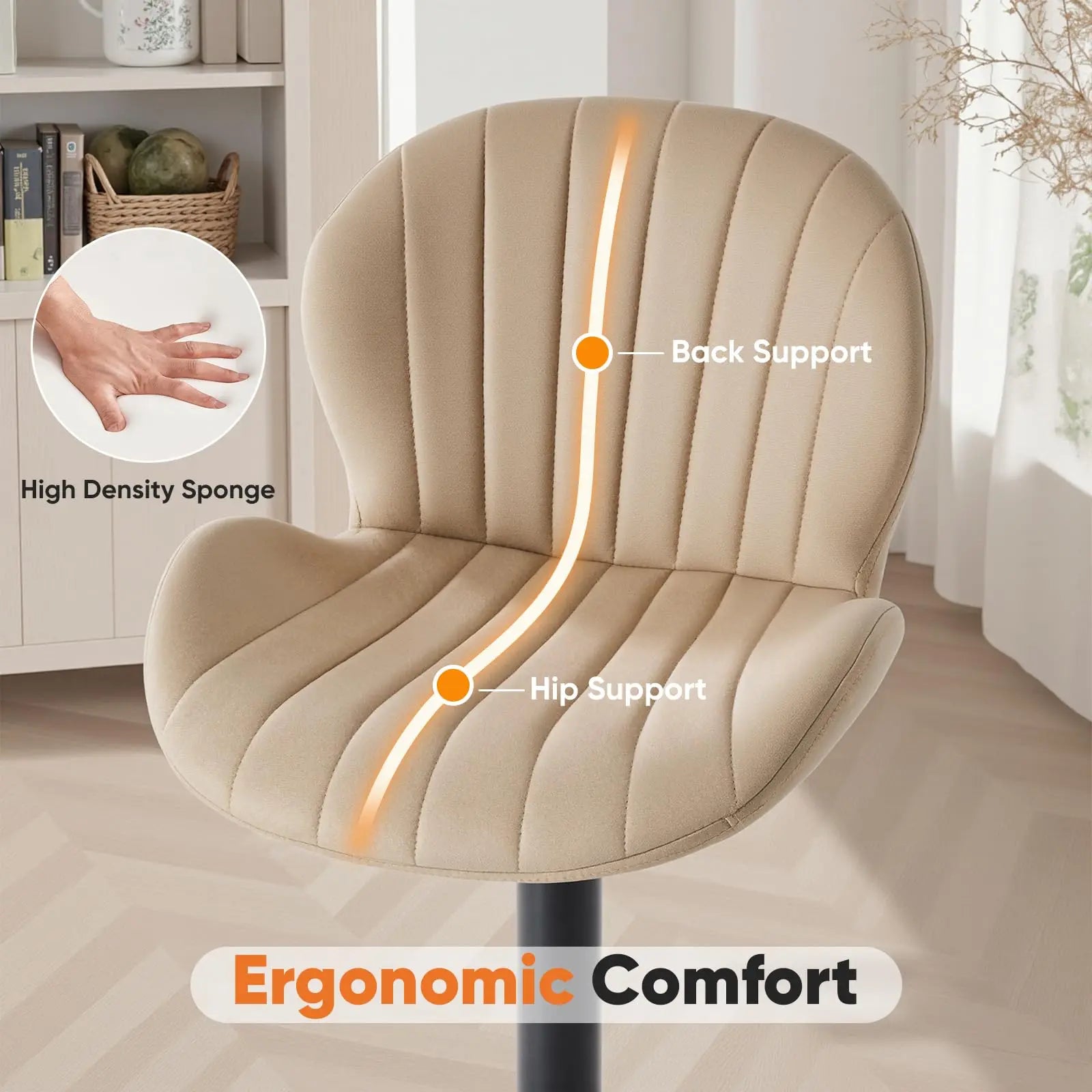 Ergonomic Modern 360° Swivel Dining Chairs Set of 2
