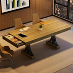 71 Inch Dining Table For 6-8 With 2 Drawers