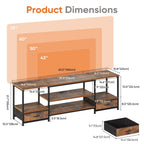 Wooden Tv Stand For Up To 75 Inch TV Entertainment Center For Living Room