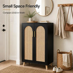 Tall Entryway Storage Cabinet with Adjustable Shelves, Black