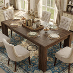 71 Inch Farmhouse Dining Table For 6-8, Rectangular Wood