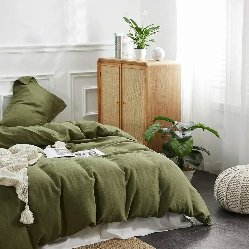 3Pcs100% Linen Bedding Set