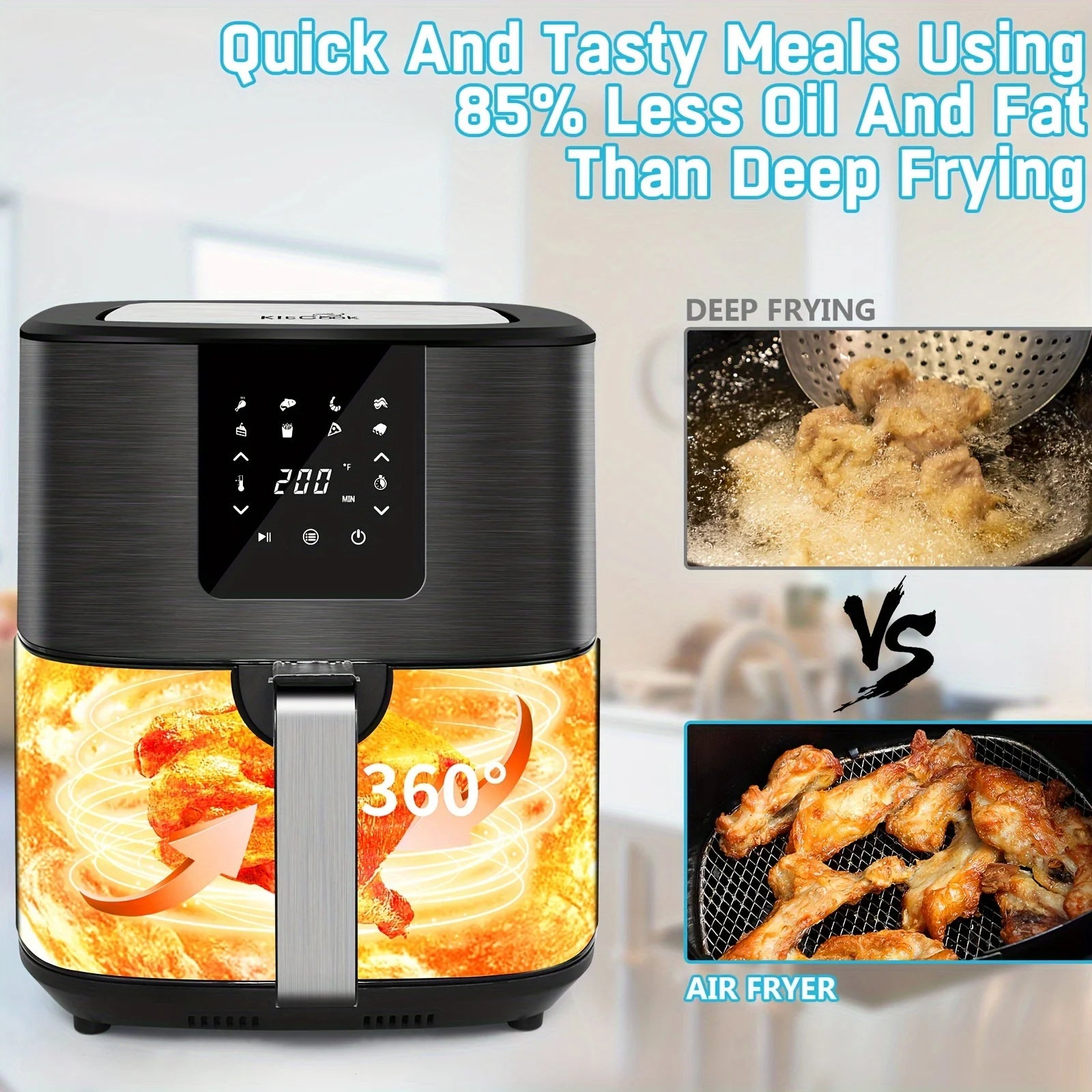 Large Air Fryer, 1500W 7QT AirFryer Cooker