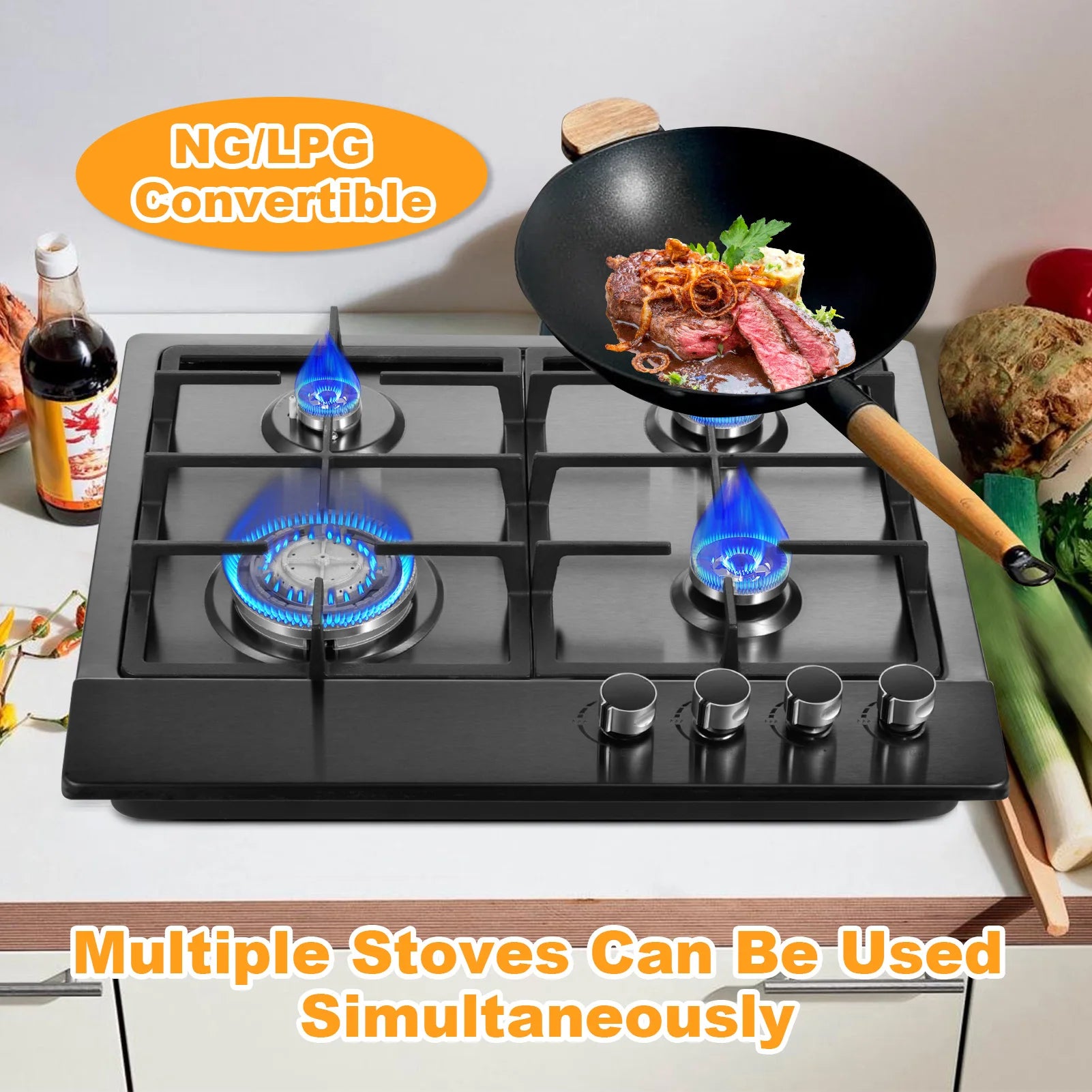 Propane Stove Indoor, Powerful Built-in Burners, Portable