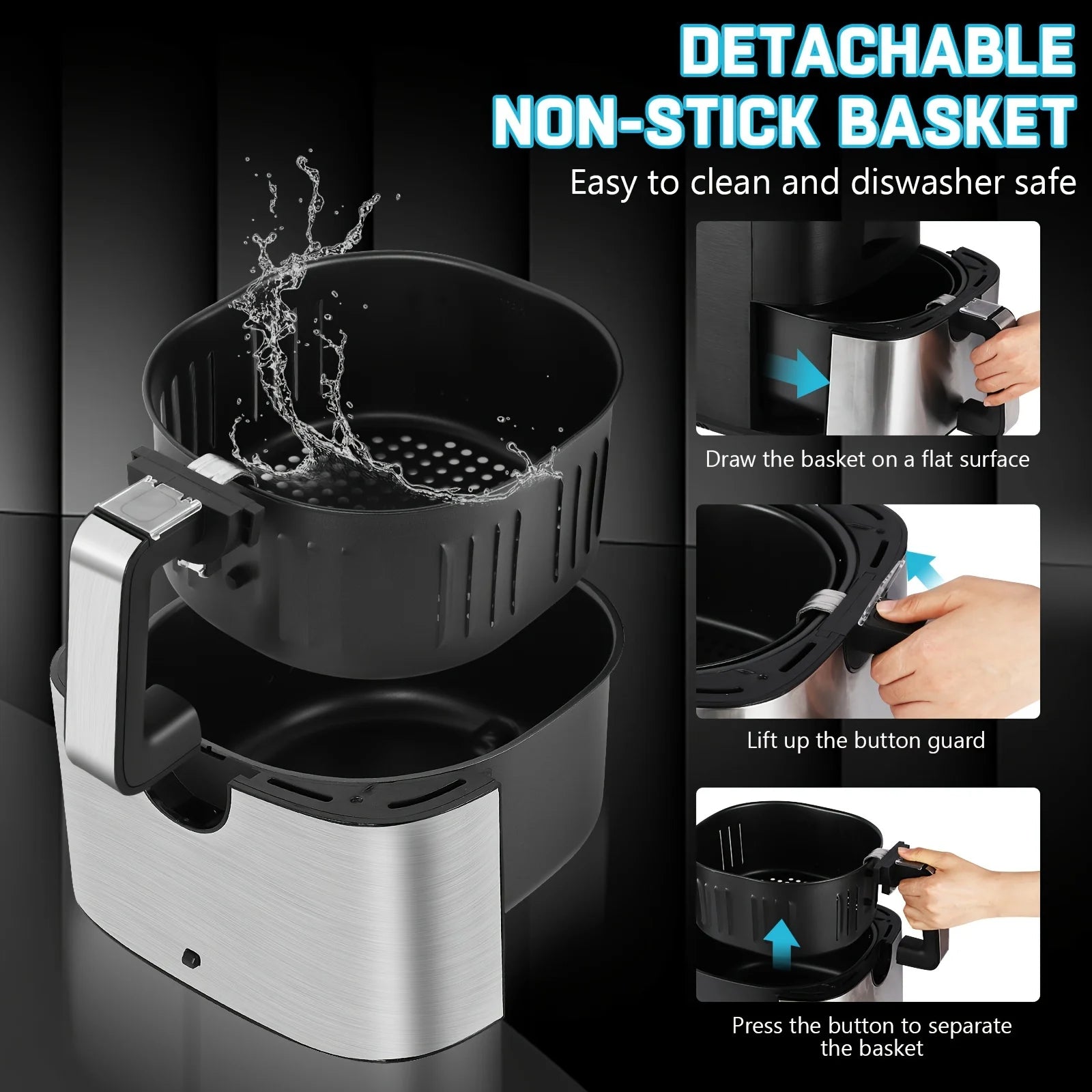 Large Air Fryer, 1500W 7QT AirFryer Cooker