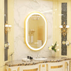 Large LED Oval Bathroom Mirror with Stepless Dimmable Lighted Vanity Mirror