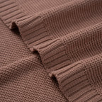 Classic Knit Cotton Baby Blanket in Mocha