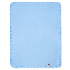 Ruffled Edge Knit Baby Blanket in Baby Blue