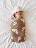 Cactus Jacquard Knit Baby Blanket