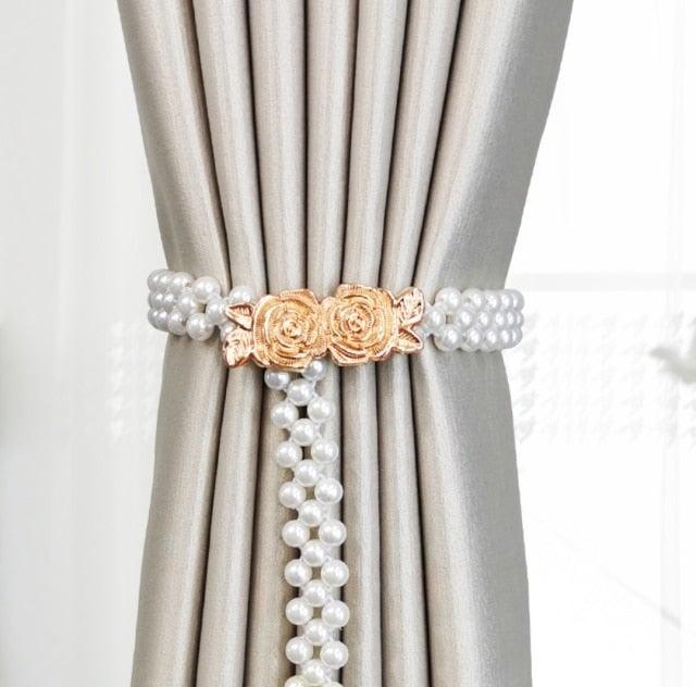 Curtain Tieback High Quality Elastic Holder Hook Buckle Clip Pretty and Fashion Polyester Decorative Home Accessories Modern Style Convenient Drape Tie Backs,Handmade Curtains Holdbacks Holder for Home Kitchen Office