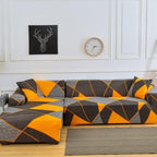 Elastic Sofa Covers for Living Room Stretch Slipcovers Sectional Couch Cover L Shape Corner Armchair Cover 1/2/3/4 Seater Slipcovers Elastic Stylish Printed Sectional Sofa Furniture Protector For Living Room