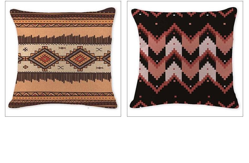 Geometric Throw Pillow Cover Cotton/Linen Brown Cushion Covers Decorative Comfortable Pillow Case For Home Decor Modern Square Cotton Linen Cushion Covers for Sofa Couch and Outdoor Décor 45x45cm