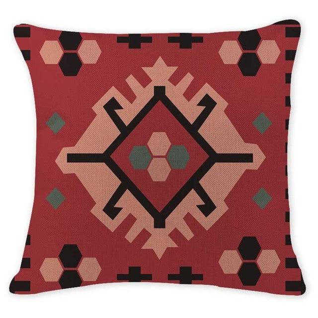 Geometric Throw Pillow Cover Cotton/Linen Brown Cushion Covers Decorative Comfortable Pillow Case For Home Decor Modern Square Cotton Linen Cushion Covers for Sofa Couch and Outdoor Décor 45x45cm
