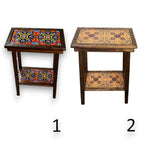 Talavera Tile End Table | Handmade Mexican Wood Accent Furniture