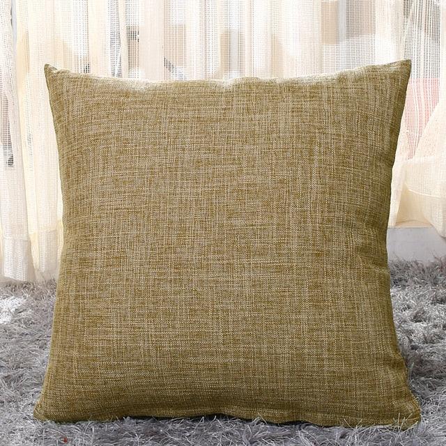 Linen Throw Pillow Cover Home Decorative Pillowcase Pillow Cover Burlap Square Cushion Cover Pillow Sham For Couch Living Room Light Linen Sofa Cafe Modern Solid Color Cushion Cover Square Pillow Case