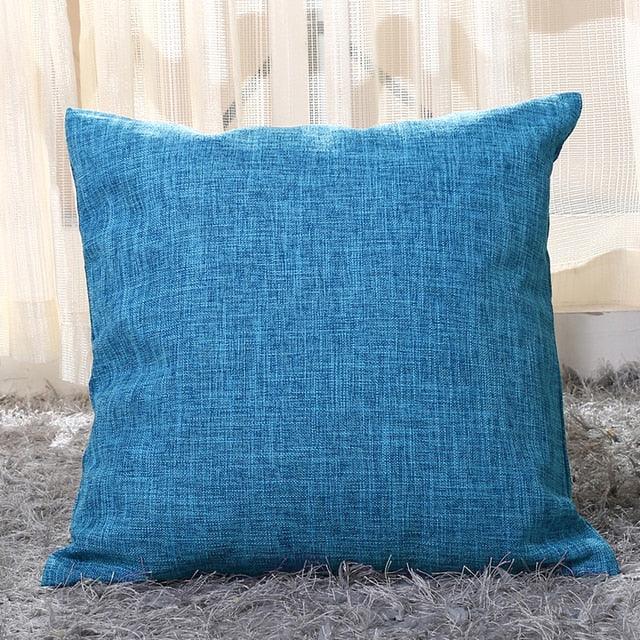 Linen Throw Pillow Cover Home Decorative Pillowcase Pillow Cover Burlap Square Cushion Cover Pillow Sham For Couch Living Room Light Linen Sofa Cafe Modern Solid Color Cushion Cover Square Pillow Case