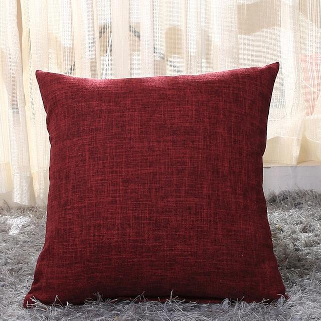 Linen Throw Pillow Cover Home Decorative Pillowcase Pillow Cover Burlap Square Cushion Cover Pillow Sham For Couch Living Room Light Linen Sofa Cafe Modern Solid Color Cushion Cover Square Pillow Case